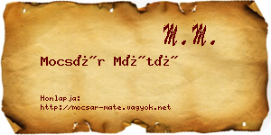 Mocsár Máté névjegykártya