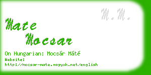mate mocsar business card