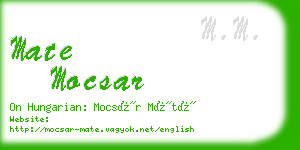 mate mocsar business card